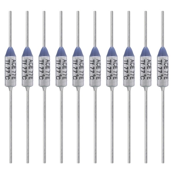ALLECIN 10PCS 77 Degrees Celsius Thermal Fuse 10A 250V AEC77E