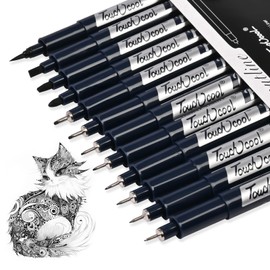 GINCEVHY Micro Drawing Pens Art Pens, Fineliner - 12 Assorted Sizes, Fine Line Waterproof Black Ink Artist Supplies for Artists Adults Sketch Outline Anime Illustration Manga Writing
