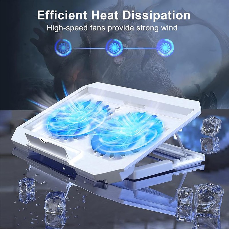 Laptop Cooling Pad with 2 Fans,About 1400 RPM Laptop Cooling