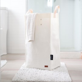 Deeablo New York - Sustainable Reusable Indoor Recycling Bin for Kitchen, Multipurpose Recycle Bin, Large Recycling Bins for Home, Washable Paper Bag for Recycling (White)