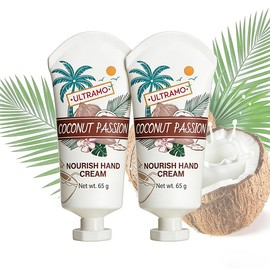 Crema De Manos Hidratante De Coco | 2 Piezes Coconut Oil Formula Moisturizing Hand Cream | Loción Hidratante Suave Con Extractos Vegetales For Piel Seca | Cuidado Otoño-invierno, 65g