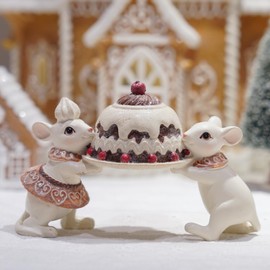 Braxio Decoraciones de Navidad para decoración del hogar – Bonito mouse de Navidad de resina para mujer, mesa de centro, computadora, decoración de Navidad, 5.5 x 2.5 x 3.5 pulgadas