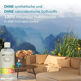 AIRDRAGON AIRDRAGON GRAPE & LIME - katalytischer Raumduft ohne knstliche Duftstoffe - natrlicher Raumduft mit naturreinem ?therischem Duft-?l fr jede katalytische Lampe 200 ml - Made in Germany