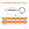 Rhimooay Screw Hooks, Stainless Steel, Pack of 10, Hook Screws