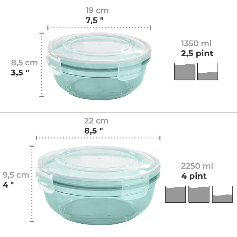 Grizzly Set of 4 Food Storage Containers (0.4 L, 0.8
