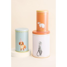 YVONNE ELLEN - Latas rectangulares para panda/periquito (juego de 2) (cat/salchicha/mousey latas de almacenamiento de cilindros altos)