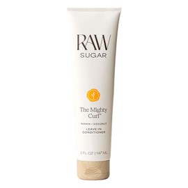 RAW SUGAR, The Mighty Curl Leave-In Acondicionador Papaya + Coco, Tratamiento Capilar sin Enjuague, para Rizos, 5 OZ
