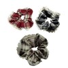 UYRVAPE 3pcs Fabric Hair Scrunchies Grid Pattern, Cotton Lace Hair