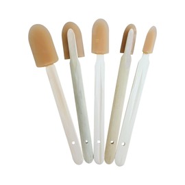 JMIBASIC Silicone Caulk Finishing Tool - Assorted 5 Size Sets - Premium Smooth Rubber Spatula Finisher - Easy Caulking Tool - Grout sealer Applicator (Wood)