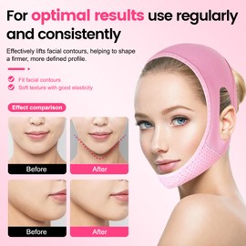 V Gesichtsmasken, Kinnmaske Doppelkinn Wiederverwendbar, tmungsaktive V-förmige Gesichtsbandage, Doppelkinn Reduzierer Lifting-Maske, V-Linienmask für Doppelkinn und schlaffe Gesichtshaut