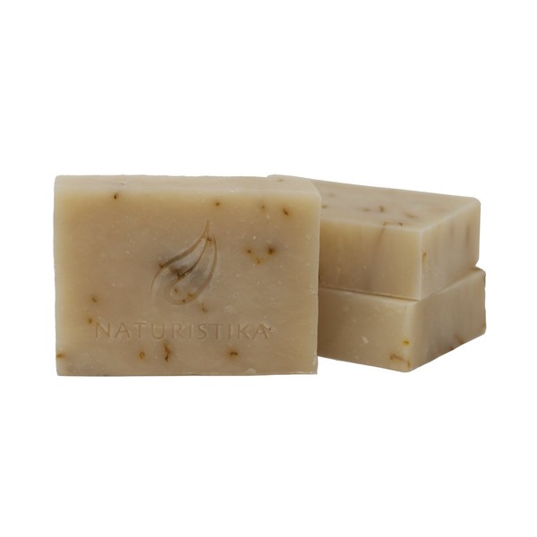 Aloe and Calendula Soap Bar (3 Pack), Vegan and All Natural Handcrafted with Organic Oils. Face and Body Soap. For Men, Women and Teens. Unscented with Shea Butter.