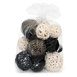 ANDALUCA Decorative Balls Bag Bowl Filler Home Decor (Black & White)