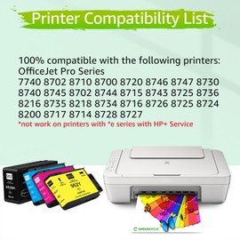 Greencycle 952xl Ink Cartridges Combo Pack Replacement for HP 952 XL Compatible with OfficeJet Pro 8710 8720 8740 7740 8210 Printer (1 Black 1 Cyan 1 Magenta 1 Yellow)