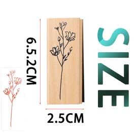 8pcs Wooden Stamps, Vintage Wooden Rubber Stamps, Floral Pattern Stamp Set, DIY Crafts Accessories, Reusable, for Scrapbooking, Journal, Photo Album, Greeting Cards