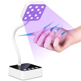 Led Nail Light for Gel Nails - 36W Mini Cordless Gel Nails Lamp Flash Cure Polish, Nail Dryer with 4 Times & Auto Sensor, LCD Digital Display, Fast Curing Gooseneck Lamp for Home DIY