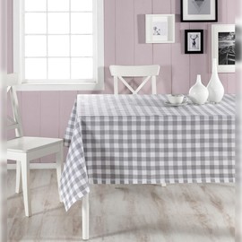 Orange Check Tablecloth 160 x 160 cm