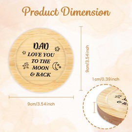Dad Coaster Gifts I Love You to The Moon and Back Gift Wood Drink Coaster Cup Holder Unique Fathers Day Christmas Stocking Stuffers Best Birthday Gifts for Father Step Bonus Dad Stepdad Papa