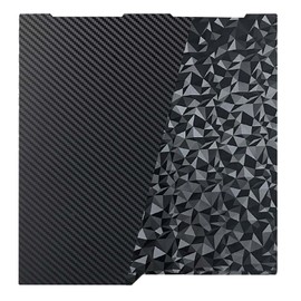 Kobra 3 3D Printer Double Sided Glossy PET Carbon Fiber Pattern and Smooth PEO Build Plate Sheet, Flexible Removable Spring Steel Heated Printing Bed Platform Mat 256x268mm