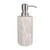 Jusmioke Natural Travertine Marble Soap Dispenser with Stainless Steel Pump,
