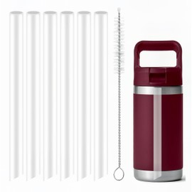 Joshey 6PCS Reusable Replacement Straws Compatible with YETI Rambler Jr. 26 oz Kids Water Bottle, Replacement Plastic Straws with 1 Cleaning Brush for YETI Cup