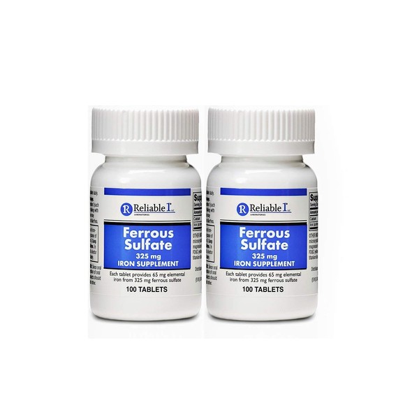 Reliable-1 Laboratories Ferrous Sulfate 325mg Iron Supplement (2-Pack) | Iron