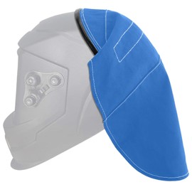 Welding Helmet Cover,Welding-Helmet Accessories Extended FR Cotton Hood Back Cover with Press Fit Seal,for Welding Neck Protector, Fit for Most-Welding-Helmets(Blue)