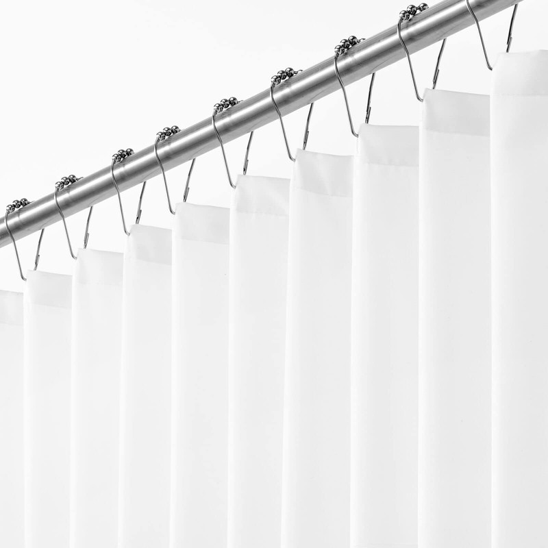 mDesign Wide Stripes Shower Curtain - Washable Shower and Bath