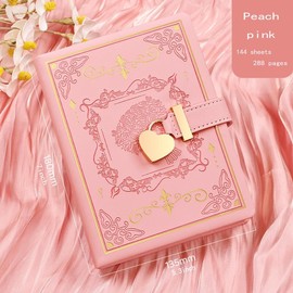 New Stylish Locked Notebook with B6 Metal Heart Lock, Vintage Journal With Thicker Pages,144 Sheets/288 Pages, 5.3 Inch Cover, Perfect Gifts.:_Matcha Green