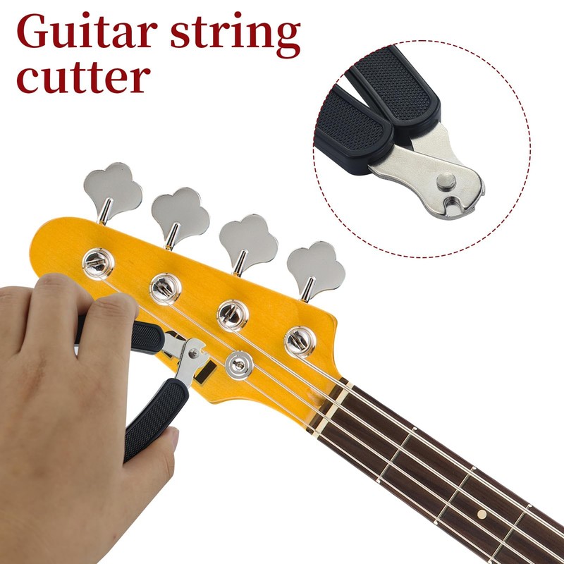 Guitar String Winder, Black Guitar String Cutter,3-In-1 Multifunctional Guitar Tool,