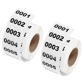 uxcell 2 Roll Inventory Number Sticker, 0001-1000 Consecutive Numbered Labels Self Adhesive Waterproof Labels Tag for Storage Classification Supplies (1.6x0.8 Inch)