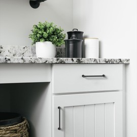 FURNIWARE Pack of 10 Cabinet Handles 128mm(5 Inch) Hole Center Matt Black Kitchen Door Handles Hardware Drawer Pulls Kitchen Cabinet Door Handles Pull