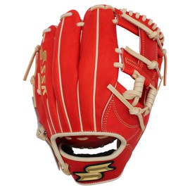 SSK Z7 Specialist Infield Baseball Glove – 11.5” - 11.75” - 12” – 12.25” – Right & Left Hand Throw (11.5" - Right Hand Throw, Red/Camel - I Web)