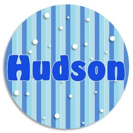 Hudson - Circle Sticker Decal 3 Inch - Water Bottle School Name Tag Label