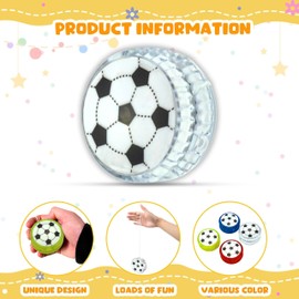 HOVUK® White Football Design Light Up Responsive Yoyos, Stable and Sturdy with Yoyo String, Best Gift for Kids and Beginner Players to Perform 5.5cm