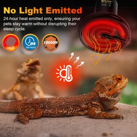 MIXJOY 100W Reptile Heat Lamp 2Pack Ceramic Heat Emitters Reptile Heat Lamp Bulbs, No Light Emitting Ceramic Heat Bulbs for Amphibian Terrarium Reptile Gecko Lizard Bearded Dragon Turtle Chicken Snake
