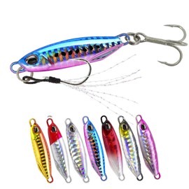 Pack of 7 Metal Fishing Lures Jigging Bait Slow Fall Sinking Metal Jigs Bait with Hook Spring for Saltwater Freshwater 5 cm 16 g