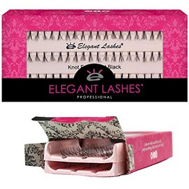 Elegant Lashes Knot-Free Flare Short Black Individual Eyelashes (Double Pack - 2 Trays)