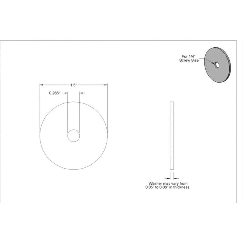 Accurate (50) 1/4” X 1-1/2 Fender Washer Black Oxide Extra