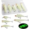Saltwater Luminous Fishing Lures Night Fishing Bait Kit,5PCS Glow Crank
