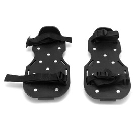 QWORK Gunite Spiked Shoes, with 1" Short Spikes Perfect For Epoxy Floor, Overlays, Cover Installation, Black Color (Pair)