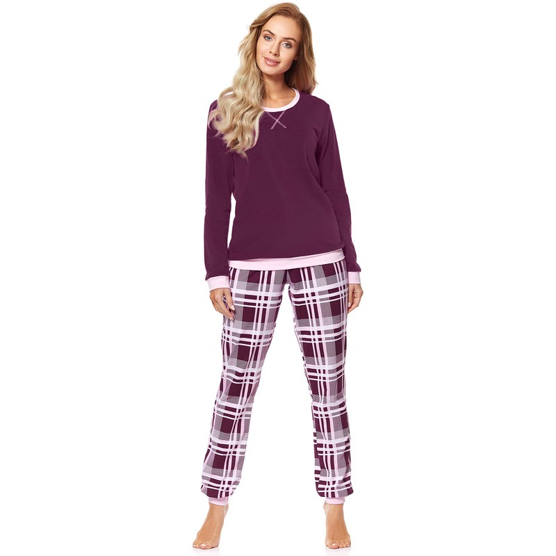 Merry Style MS10-168 Women’s Pyjamas - Wine Checked, size: l