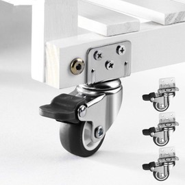 Ruedas para Muebles en Forma de L, BOJA 4 Piezas Llantitas para Muebles, Ruedas para Muebles Pesados con Función de Freno, Ruedas para Mesita de Noche, Mesa, Armario, Rodachines para Mover Muebles