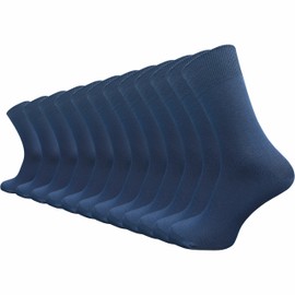 GAWILO Herren BASIC Socken aus 100% reiner Baumwolle (12 Paar) | dünne & atmungsaktive Baumwollsocken ohne drückende Naht (DE/NL/SE/PL, Numerisch, 47, 50, Regular, Regular, blau)