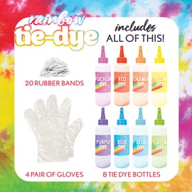 Just My Style Radical Rainbow Tie-Dye Kit by Horizon Group USA, Create 18 Projects with 8 Colors