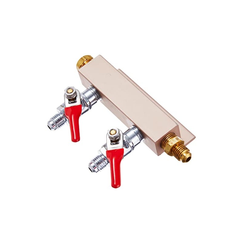 2 Way Air Distributor Co2 Manifold - 1/4" Threaded MFL