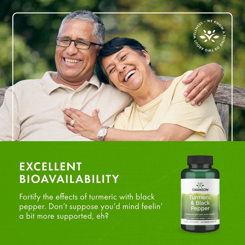 Swanson Premium- Turmeric & Black Pepper - Antioxidant, Digestion &