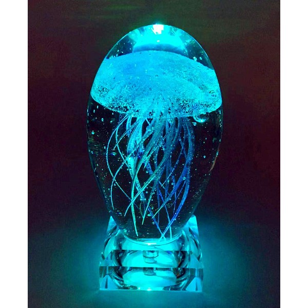 Aurora Jellyfish Lamp, Glasswork, Mother's Day, Children, 3D Crystal, Indirect Lighting, Interior Table Lamp, Figurine, Desk Light, Night Light, Nursing Light, Birthday Gift, Stylish, LED, Cute,