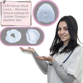 sosoftwell 4 Pack N20 Nasal CPAP Mask Liners Compatible N20 Nasal Mask Cushions Silky Comfort Reducing Facial Redness and Pressure Marks for Enhanced Comfort (White, Medium)