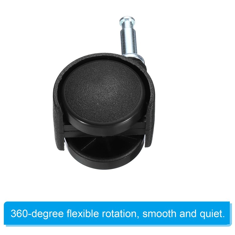 PATIKIL 1 Inch Swivel Stem Casters, 6 Pack Nylon 360