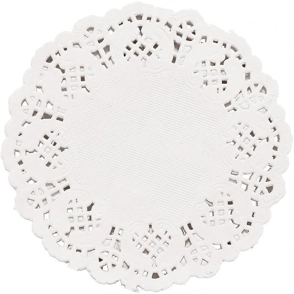 KIMOBER 100Pcs Disposable Lace Doilies Paper,White Round Paper Doilies Lace